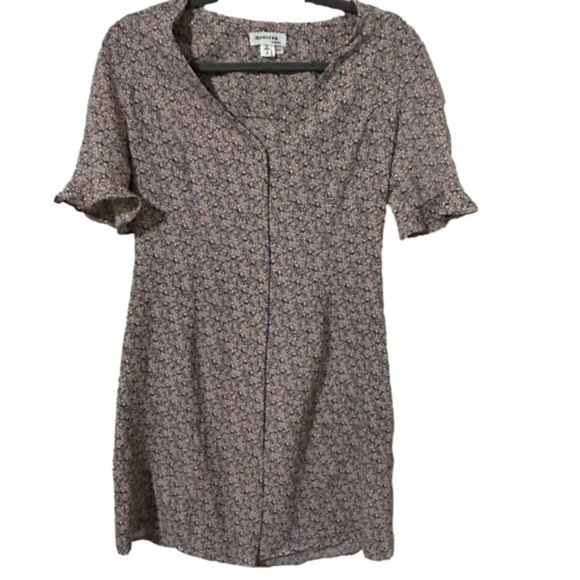 Monteau Womens Pink Floral Mini Dress Small - Picture 1 of 5